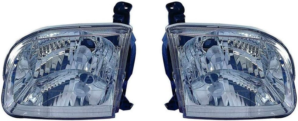 Pair Headlight Assembly for Toyota Sequoia 2001 2002 2003 2004 J32162