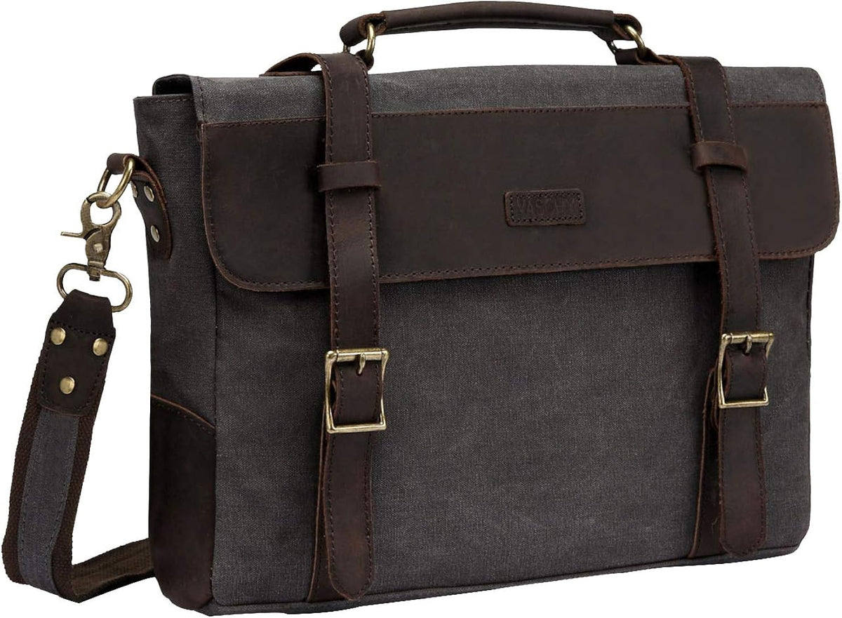 Vintage Canvas Leather Messenger Bag P443439
