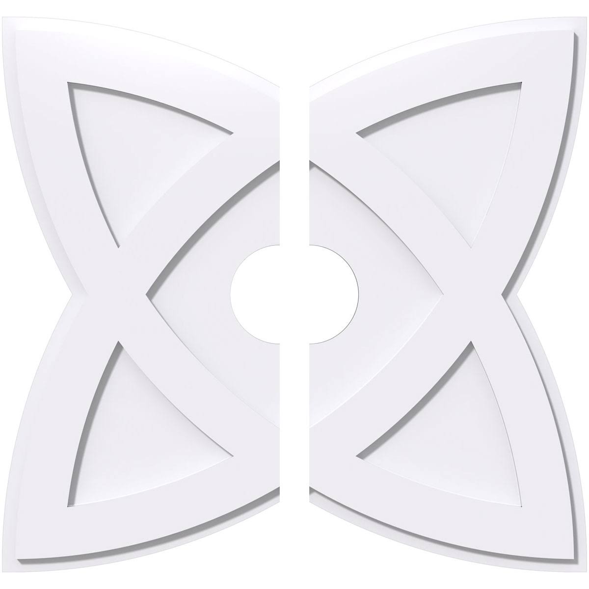28 inchod x 5 inchid x 10 1/2 inchc x 1 inchp PVC Contemporary Ceiling Medallion, Two Piece J104247