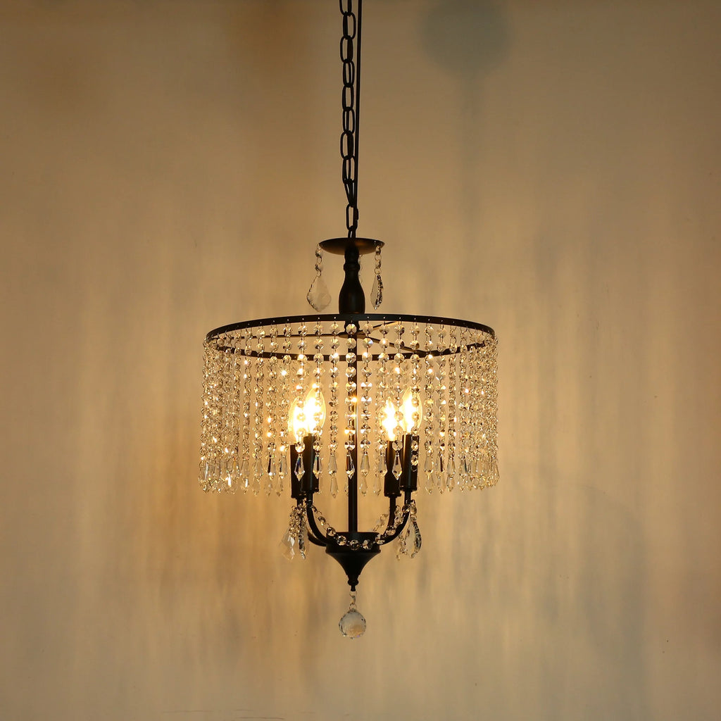 Black 3-Light Crystal Chandelier X64861