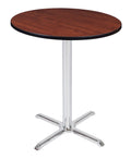 Cherry/Chrome Round X-Base Table F51429