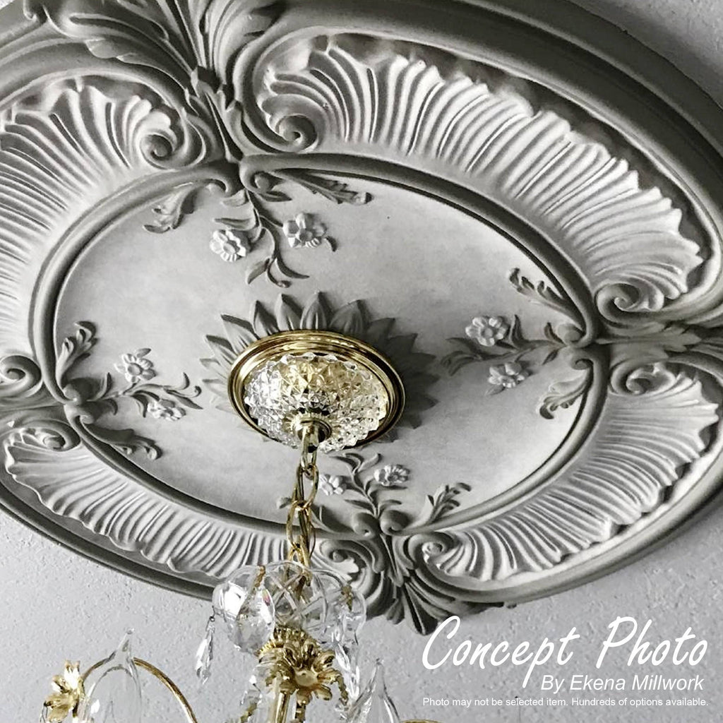 Hand-Painted Pearl White Ceiling Medallion Y233767
