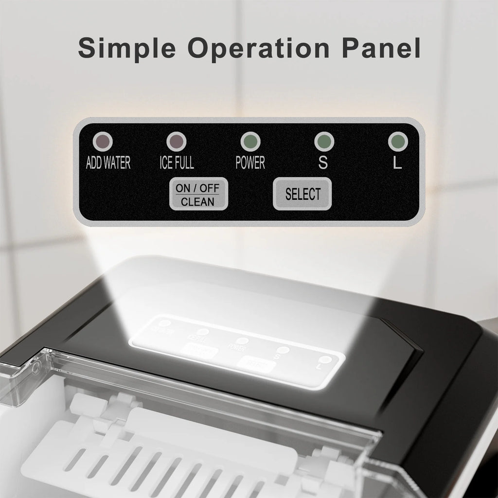 Portable Countertop Ice Maker, 9 Cubes in 6 Mins, 26lbs/24H N440256