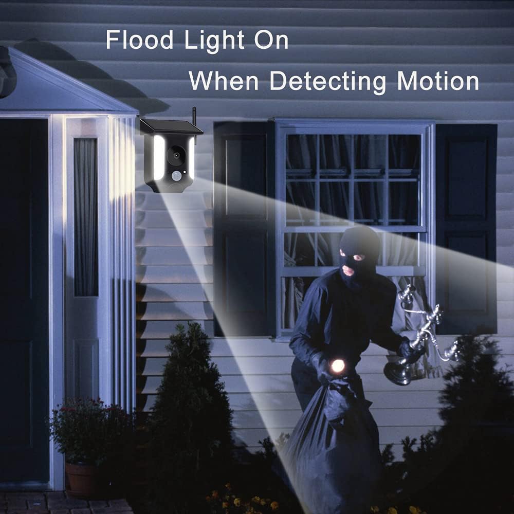 Wireless Outdoor Security Camera 1080P HD Solar Battery Powered N5636