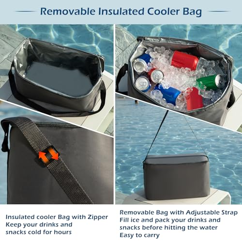 2 Person Inflatable River Tube Float with Cooler Q3844