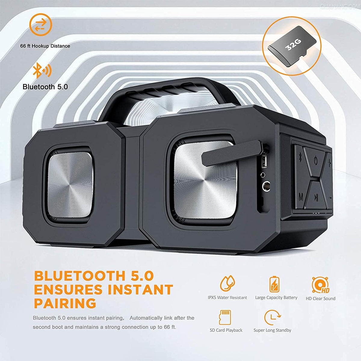 50W Portable Outdoor Bluetooth Speaker with Power Bank O60774