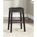 29" Black Faux Leather Saddle Bar Stool Set of 2 X518