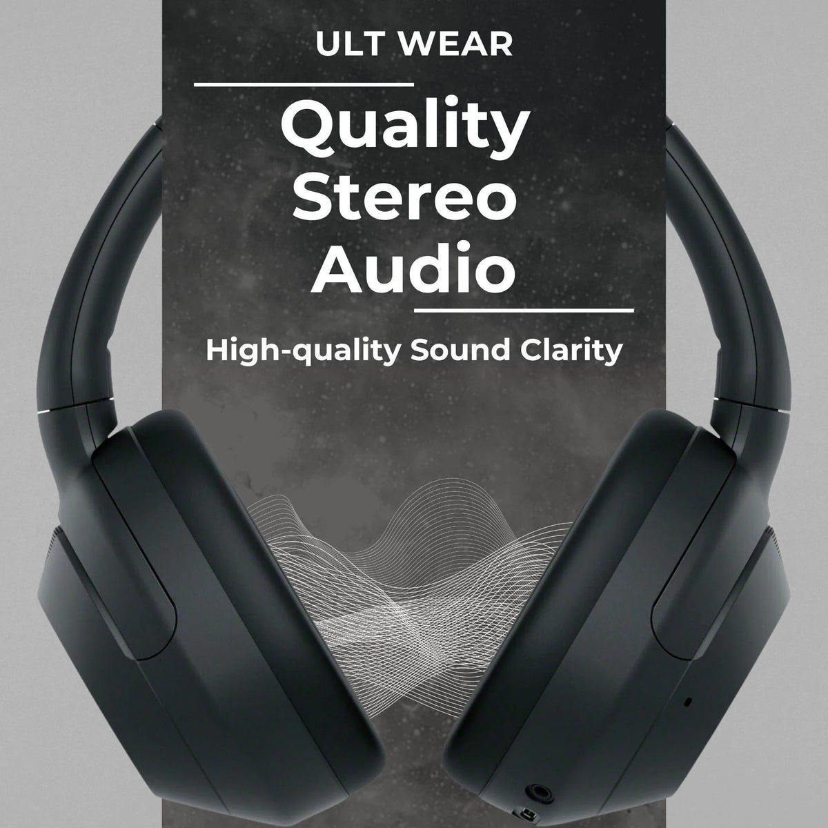 Black Noise Cancelling Headphones with USB Hub and Headphone Stand P524