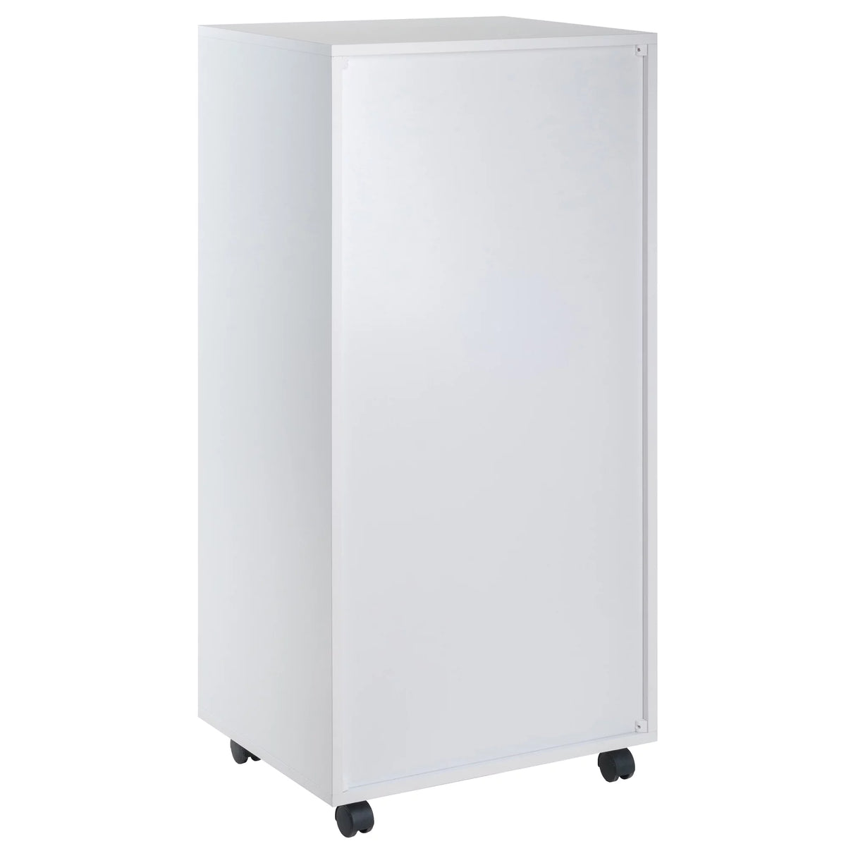 White 5 Drawer Rolling Wood Dresser X86888