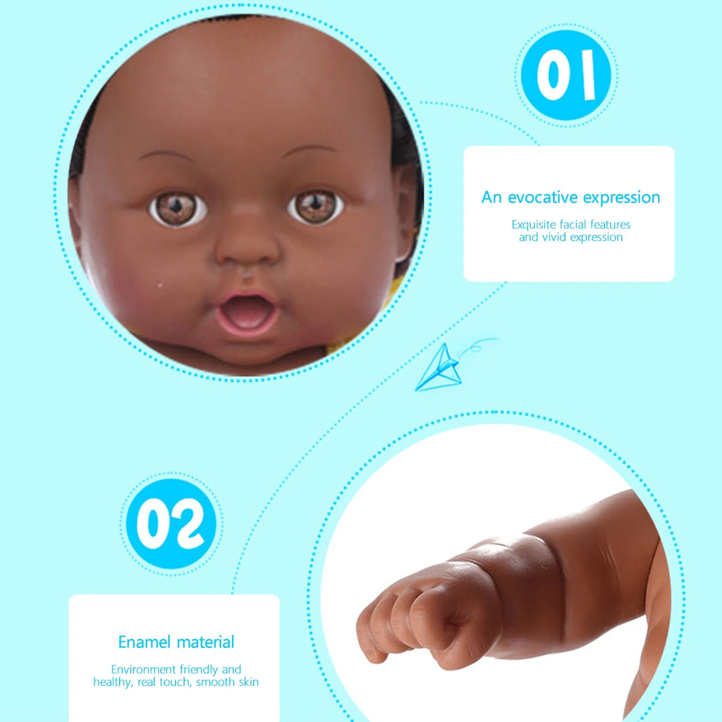 8 Inch Black Baby Dolls With Clothes X1354