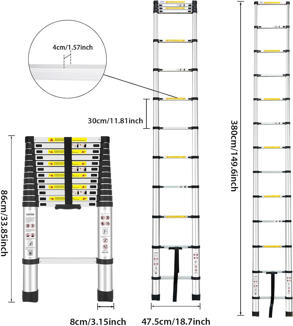 12.5 FT Aluminum Telescoping Ladder P8625
