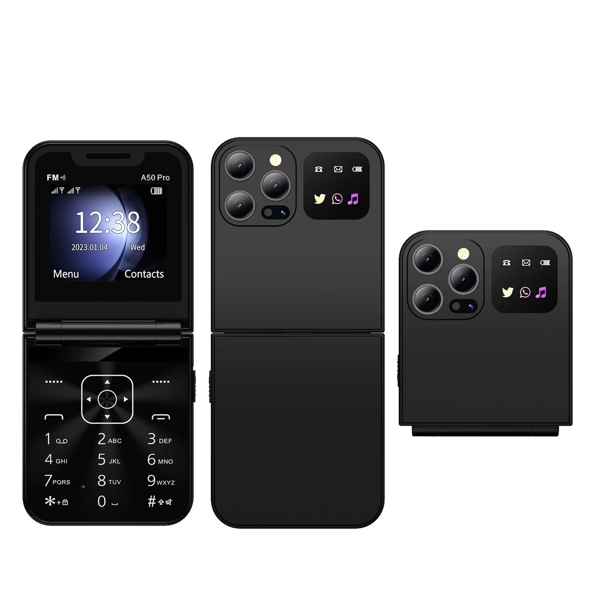 Dual SIM Flip Mobile Phone 2G GSM TypeC Port 3.5mm Jack B130008
