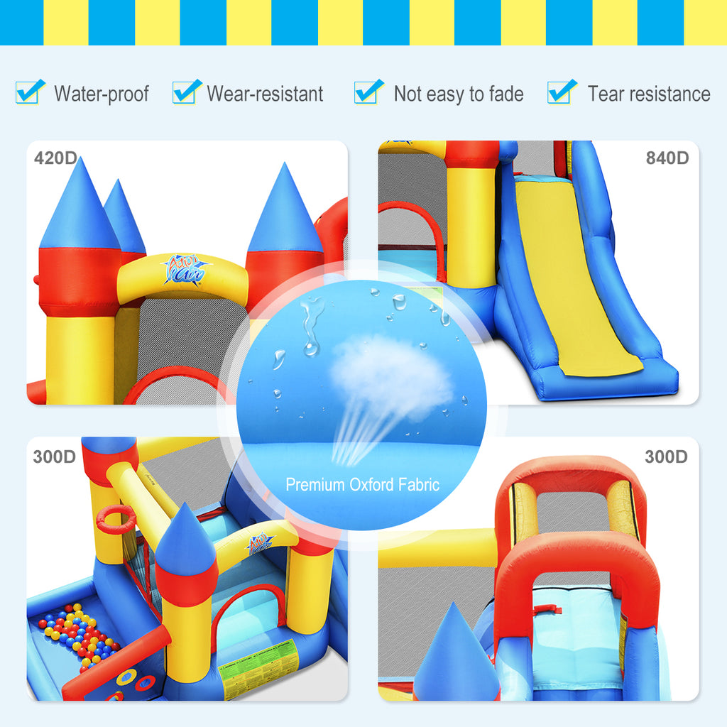 Inflatable Bounce House Slide Bouncer Kids Castle Jumper with Balls & 780W Blower L535
