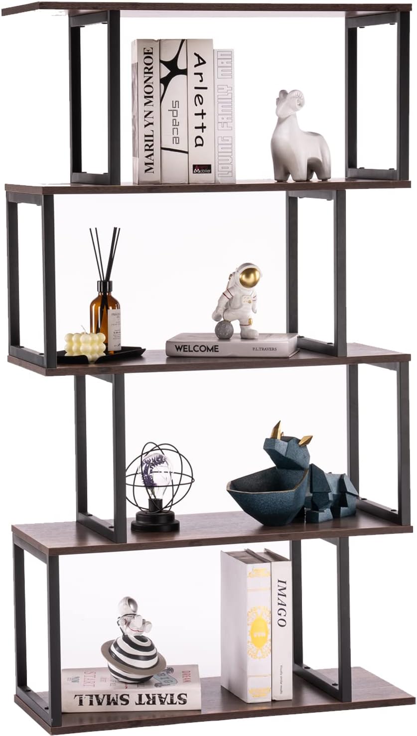 2-Tier S-Shaped Wooden Bookshelf N505384