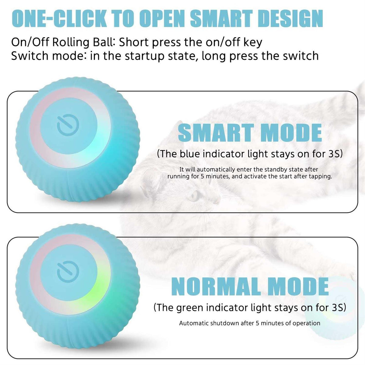Interactive Cat Toy Ball with LED Light S586