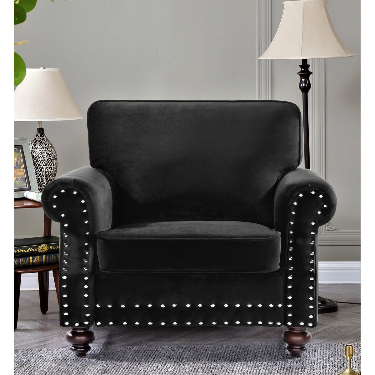 Grey Velvet Chair R379