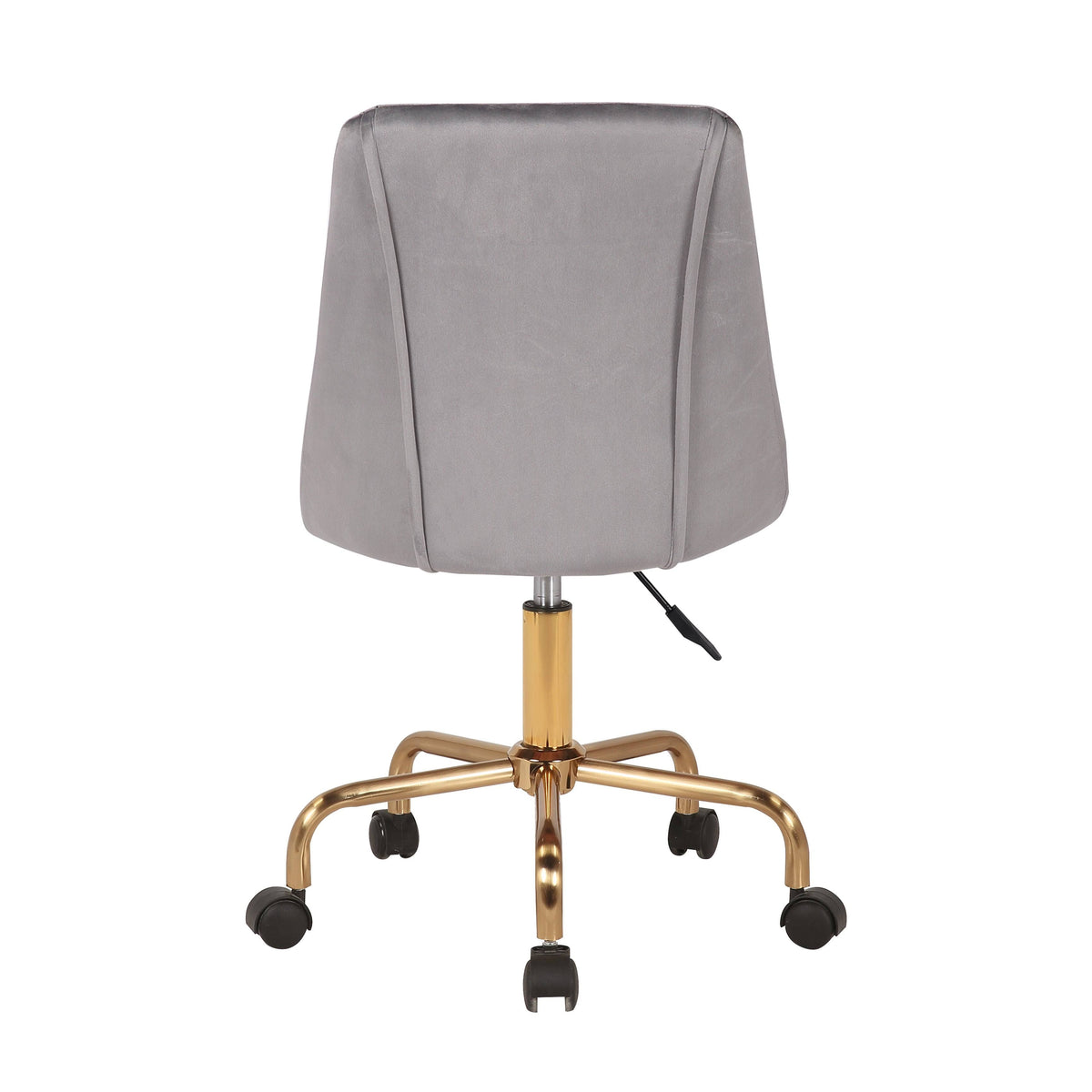 Aqua Velvet Armless Office Chair with Gold Metal Legs Z251354