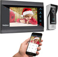 Wireless WIFI Video Door Phone IP Doorbell Intercom System with Camera 4 Wire 7 Inch Entry with 1x1080P Wired Camera Night Vision K82163