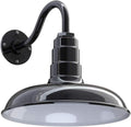 Gooseneck Barn Light with Steel Dome, 16 Gooseneck, Black D268398
