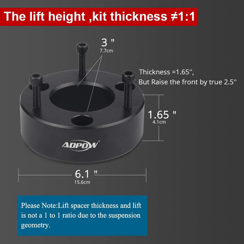 2.5" Front Leveling Lift Kit for Chevy GMC Silverado 1500 / Sierra 1500 2007-2019 Pickup, Pack of 2 J610940
