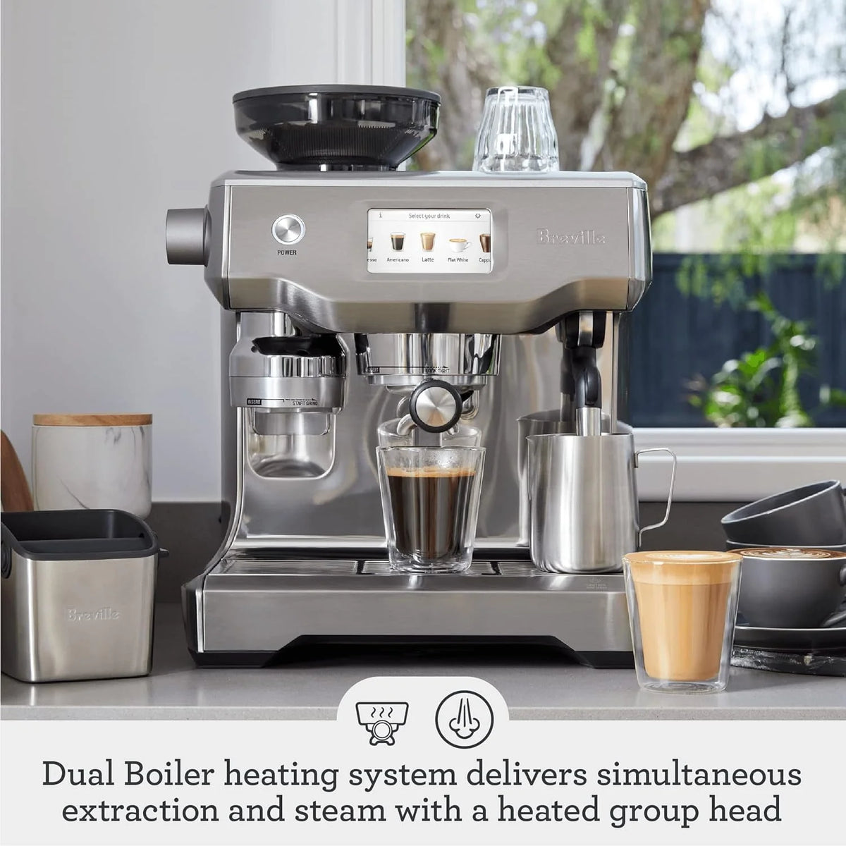 Brushed Stainless Steel Espresso Machine O5787