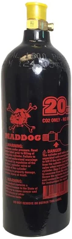 20 Oz CO2 Aluminum Paintball Tank Black K22838