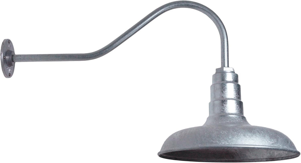 Gooseneck Barn Light with Steel Dome, 16 Gooseneck, Black D268398