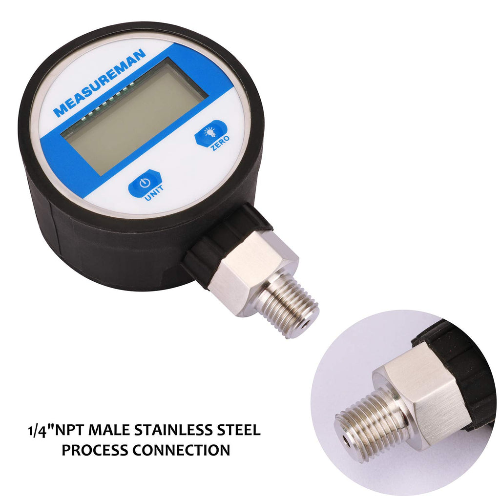 Digital Industrial Vacuum Gauge with 1/4NPT Lower Mount J455