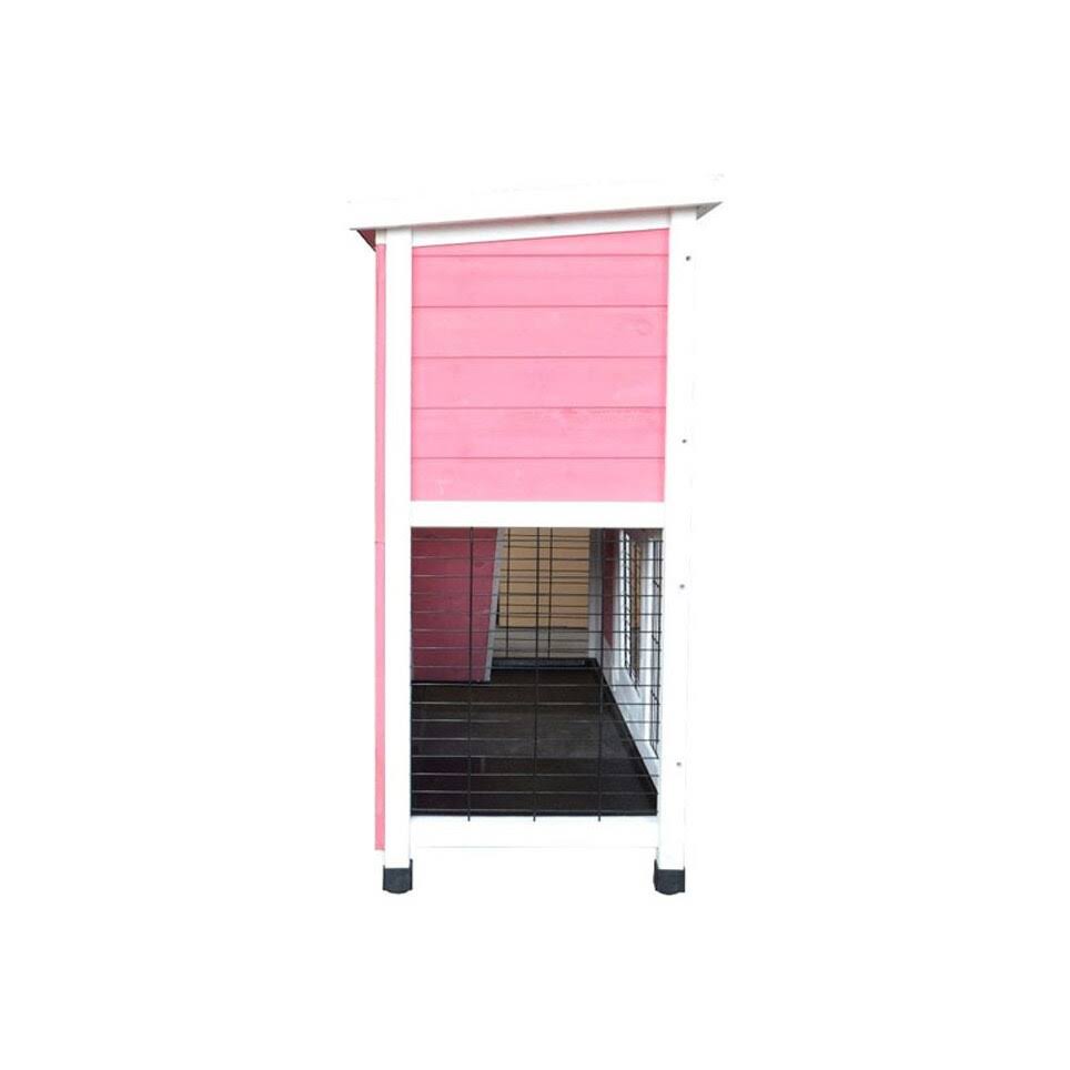 40x22 Wooden Rabbit Hutch Pet Cage Pink A59009