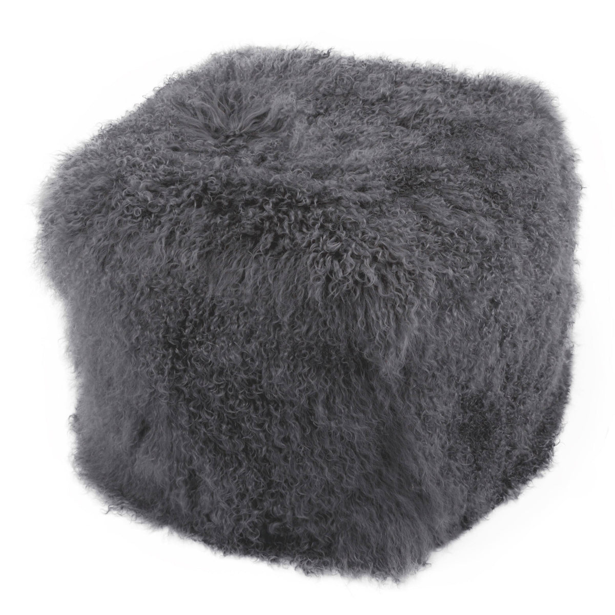 Black Snow Lamb Fur Pouf A218089