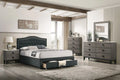 Charcoal Eastern King Size 4pc Bedroom Set Tufted Storage Bed V660285