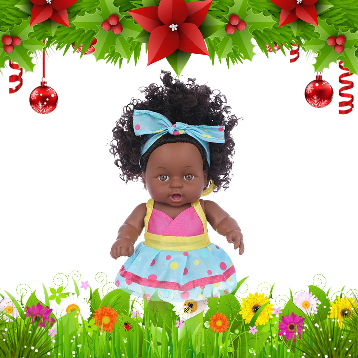 8 Inch Black Baby Dolls With Clothes X1354