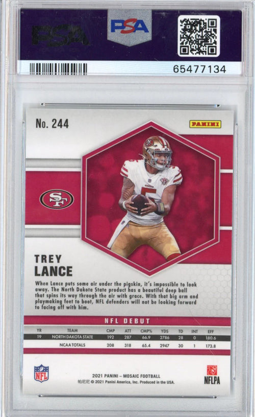 2021 Panini Mosaic Trey Lance #244 Rookie RC Football Card PSA 10 Gem Mint P671898