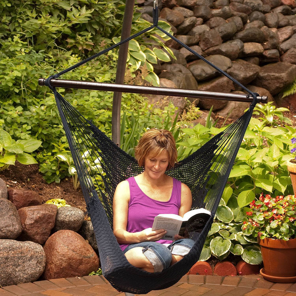 Navy Blue Hanging Rope Chair V340736