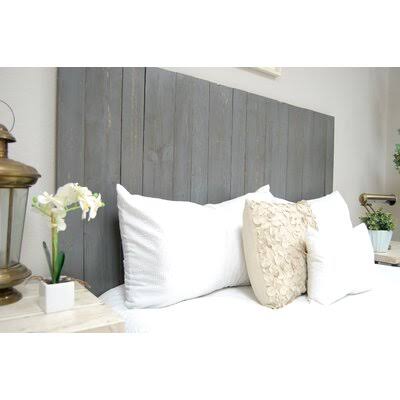 King Gray Solid Wood Panel Headboard Q575
