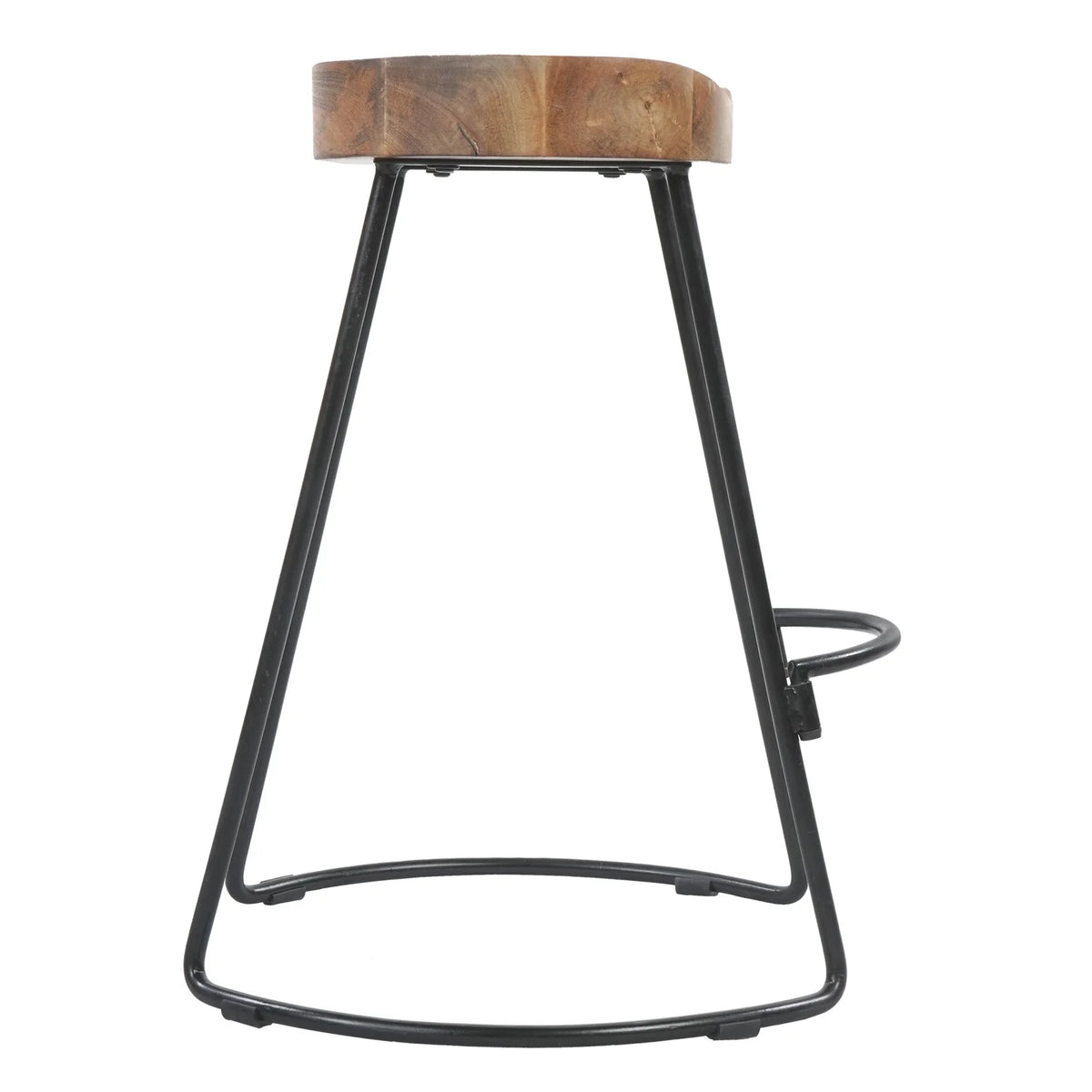 24 Inch Natural Brown Mango Wood Backless Barstool M395260
