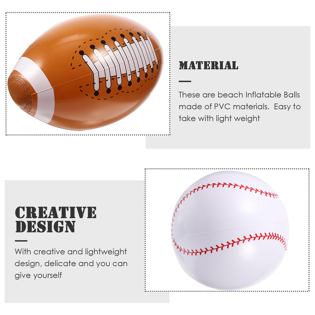 6 Pcs Inflatable Baseball PVC Toys for Toddlers J8542
