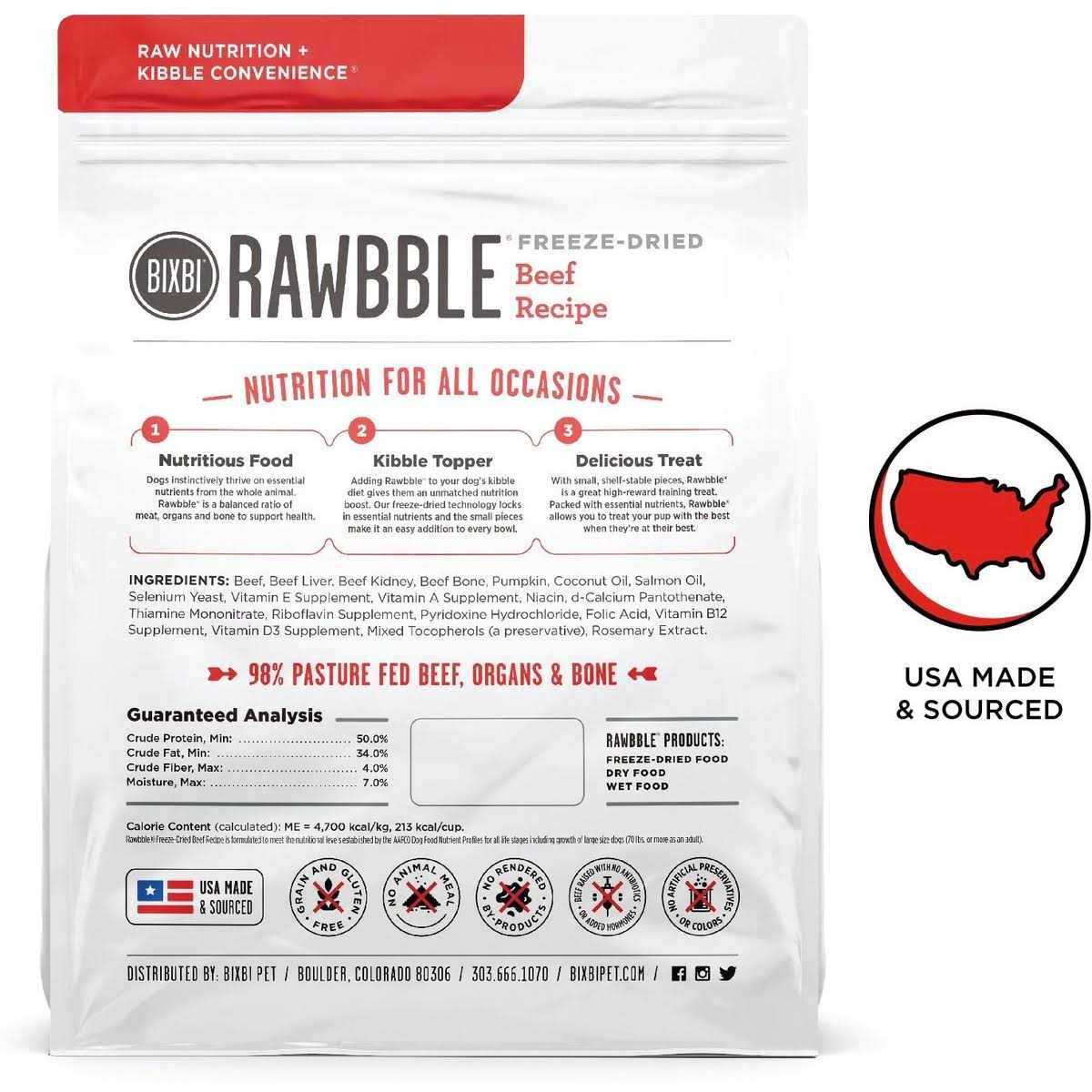 Freeze Dried Beef Dog Food B2059