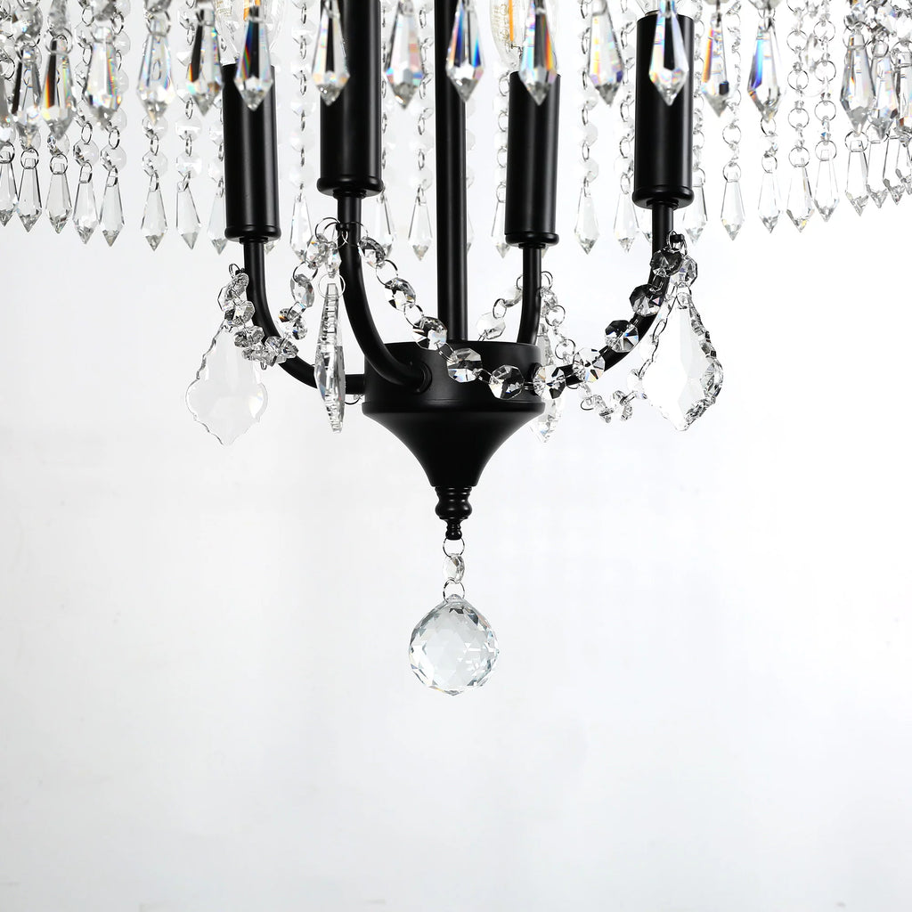 Black 3-Light Crystal Chandelier X64861