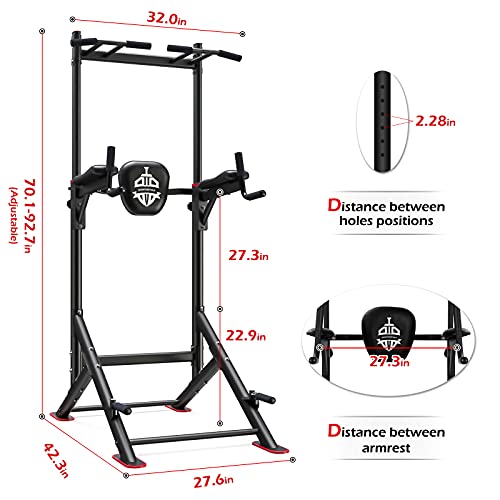 Power Tower Pull Up Dip Station Home Gym Strength Training Fitness Equipment S242481