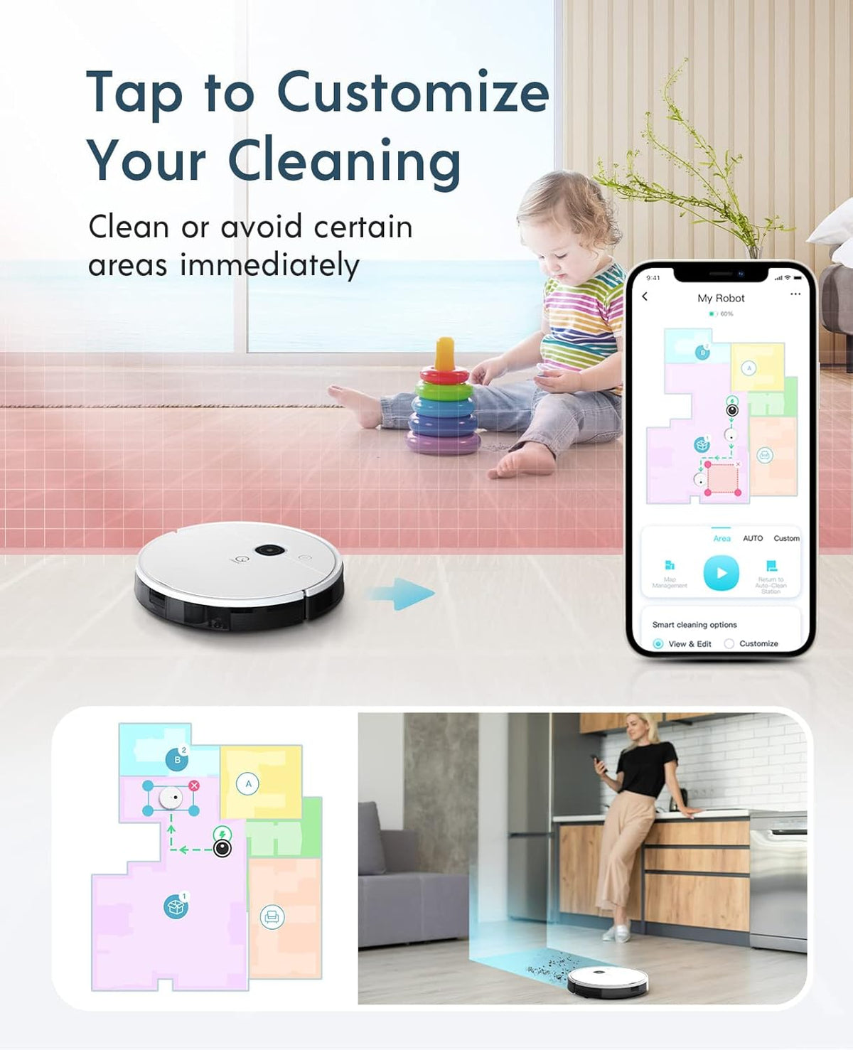 Robot Vacuum with 3000Pa Suction A7594
