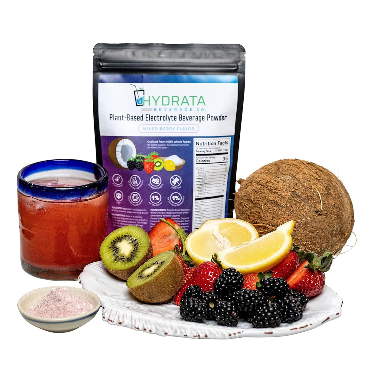 Mixed Berry Flavor Electrolyte Beverage Powder, 16 serving pouch (170 grams) D58152