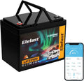 12V 100Ah Bluetooth LiFePO4 Lithium Battery, BCI Group 24, Low Temperature Protection, 1280Wh Energy U567075