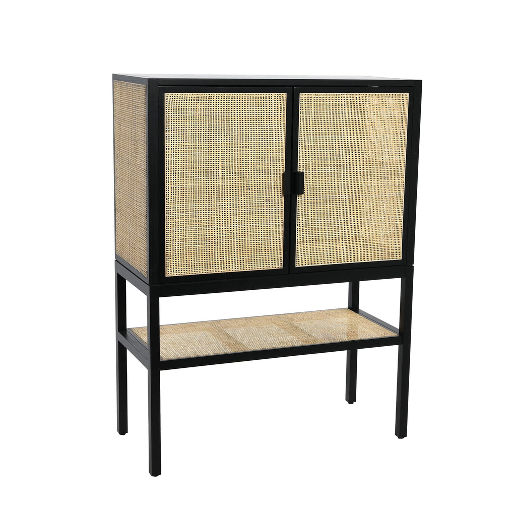 Pine Wood Cabinet with Rattan G1033