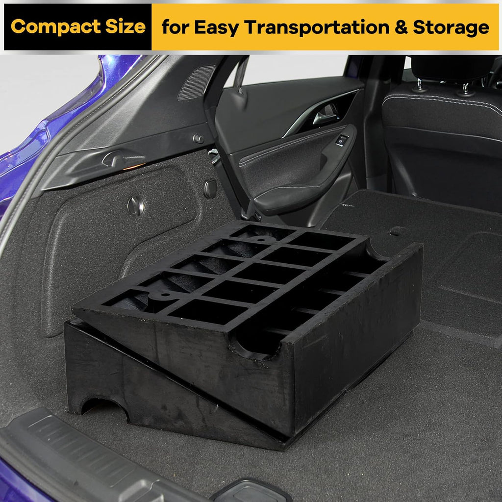 5” Rubber Curb Ramps 2PCS, Heavy Duty 22° Driveway Ramps with 4 Expansion Bolts & Predrilled Holes, Anti-Slip Surface, 6,800 lbs Load Capacity Pack of 2 V878
