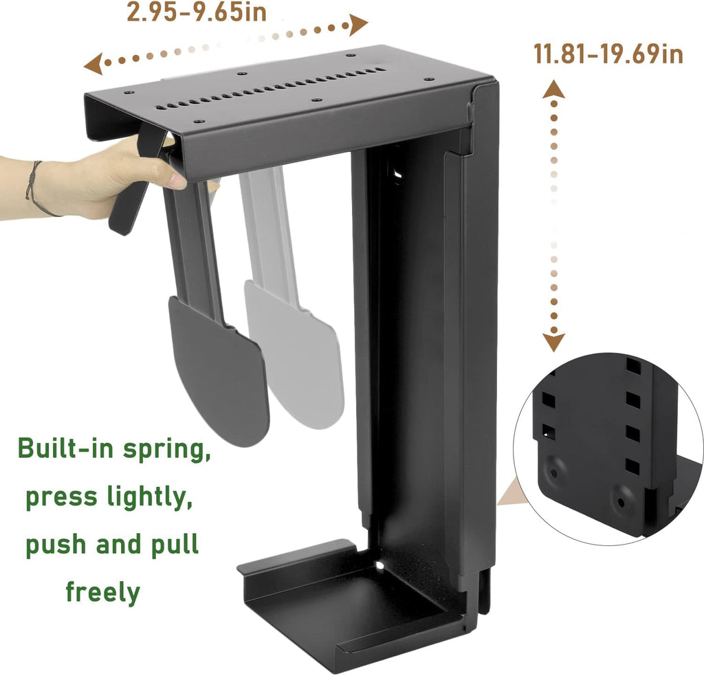 Adjustable Under Desk Mount PC Computer Case Holder Pack of 2 U999