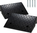 5” Rubber Curb Ramps 2PCS, Heavy Duty 22° Driveway Ramps with 4 Expansion Bolts & Predrilled Holes, Anti-Slip Surface, 6,800 lbs Load Capacity Pack of 2 V878