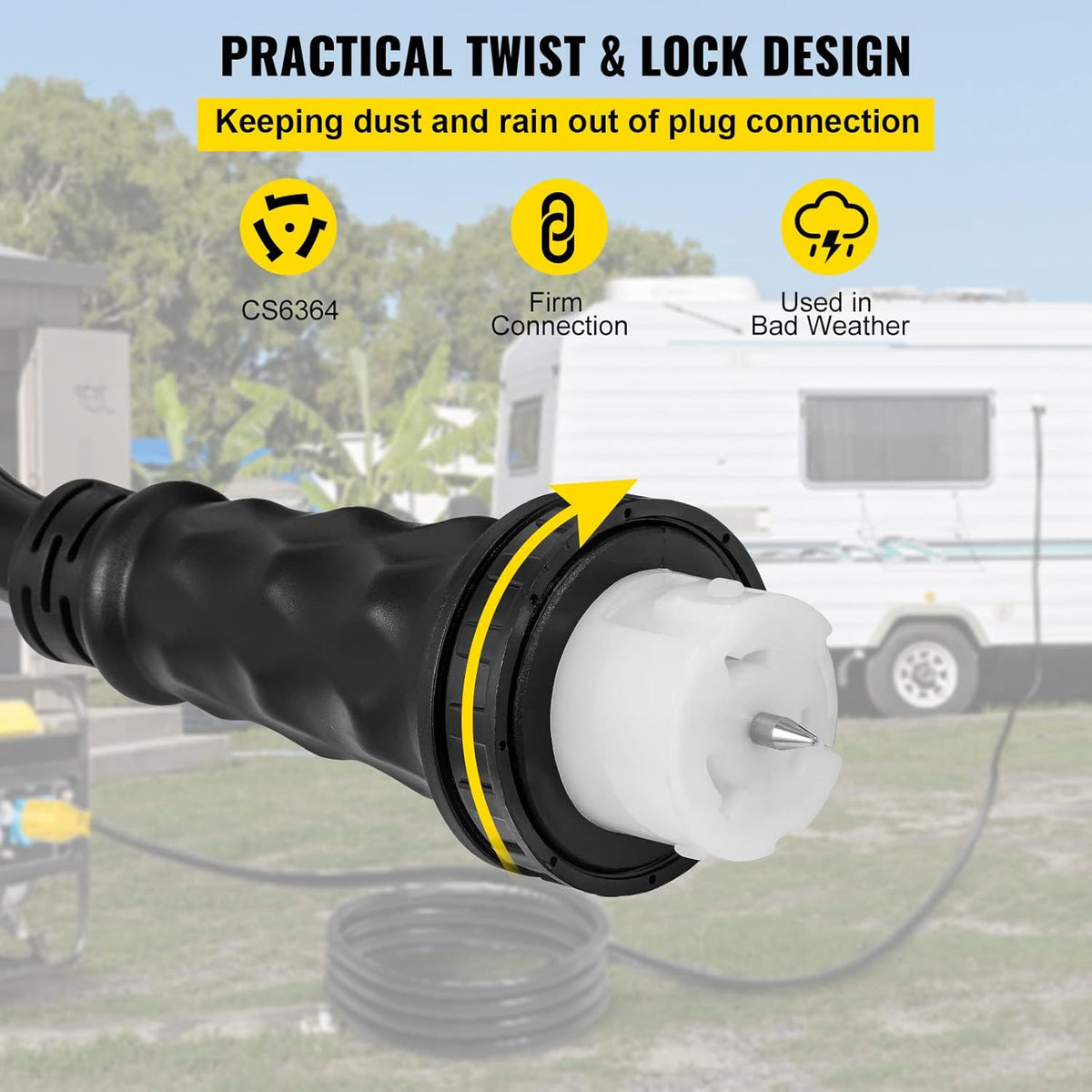 75Ft 50 Amp 8 Gauge Generator Extension Cord D60983