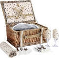 Willow Wicker Picnic Basket Set for 2 Persons with Insulated Cooler Bag L320888