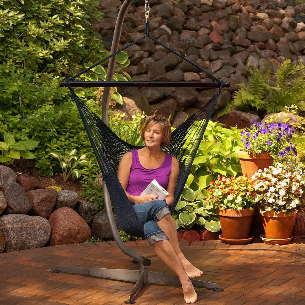 Navy Blue Hanging Rope Chair V340736